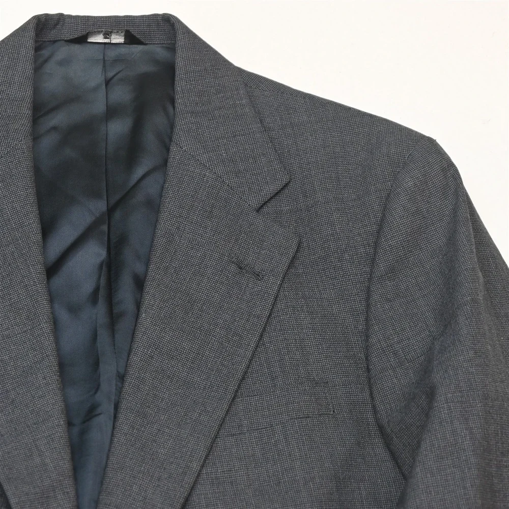 Vtg USA Made Chaps Ralph Lauren 40R 34x29 Blue Nailshead Wool Mens Suit